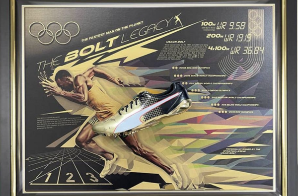 Chaussure dédicacée par Usain Bolt